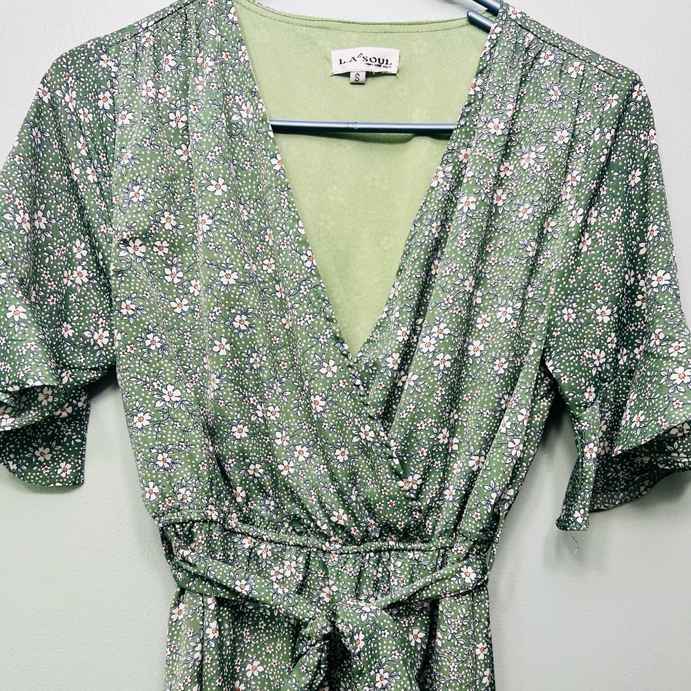 LA Soul Green floral dress